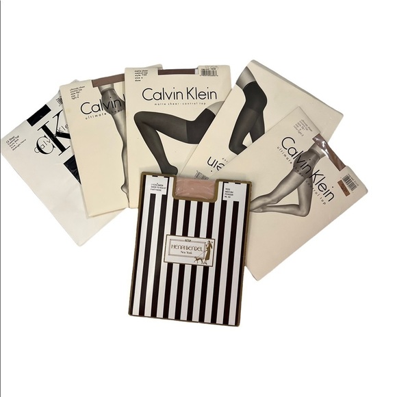 Lot of 5 Vintage Y2K 90s new Calvin Klein control top pantyhose Henri Bendel - Picture 1 of 13